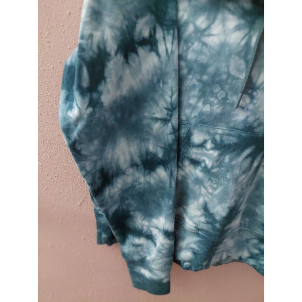 Athleta Sundown Tie Dye Hoodie Sweatshirt Women's Medium Dark Surf Teal Blue - Picture 4 of 10